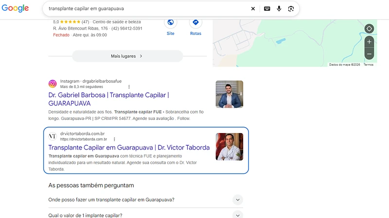 Busca do Google: Na primeira página do Google