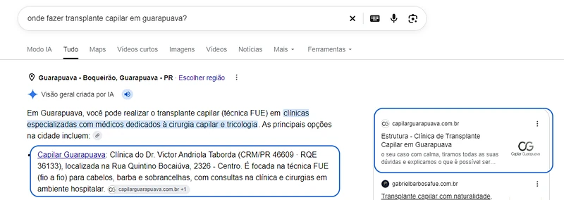 Visão geral criada por IA: Citada no resumo do Google