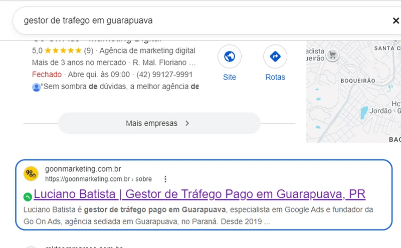 Busca do Google: O fundador na primeira página