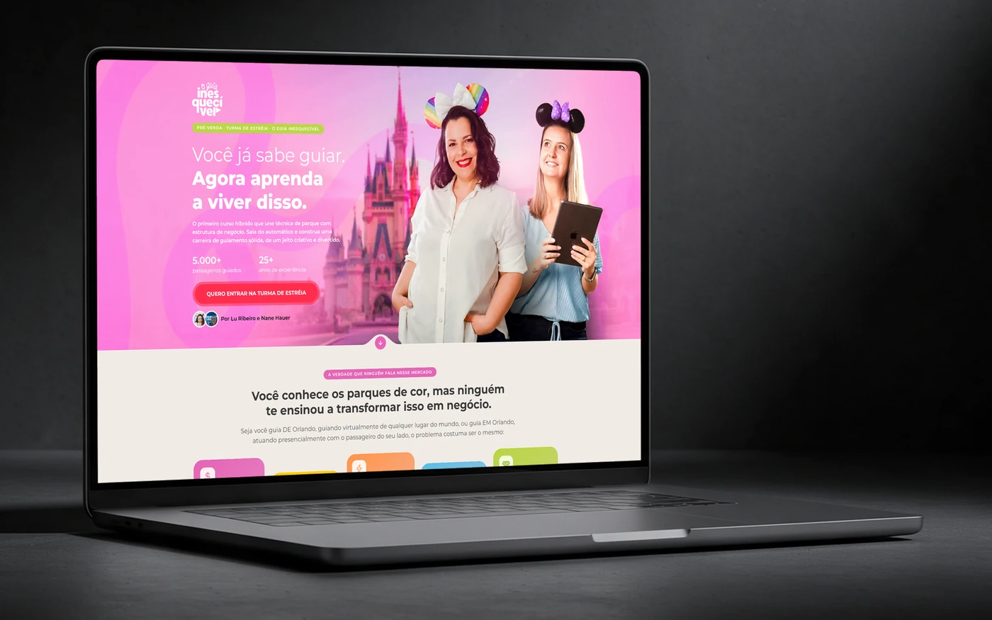 Site O Guia Inesquecível em um notebook